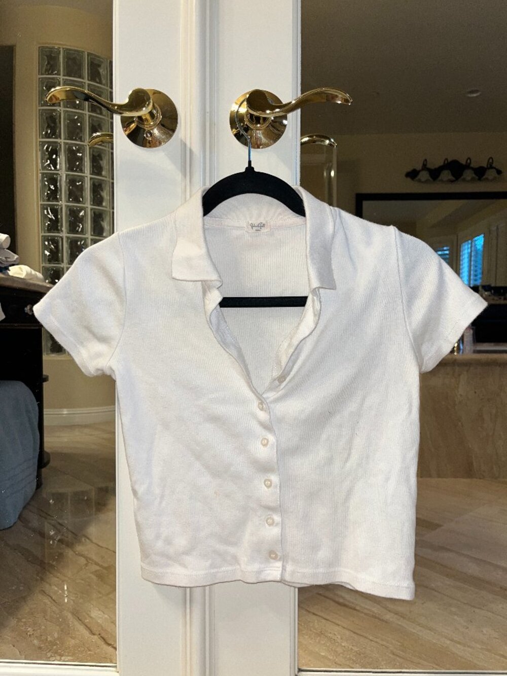 Brandy Melville Button-Down Crop Polo